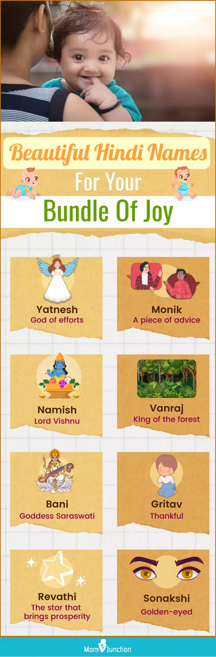 beautiful hindi names for your bundle of joy (infographic)