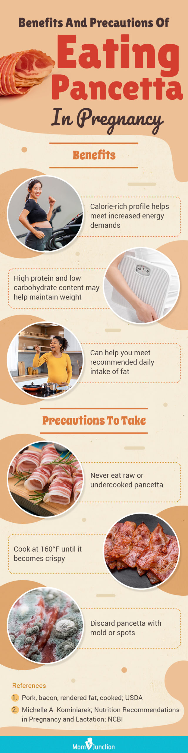 benefits and precautions of eating pancetta in pregnancy (infographic)