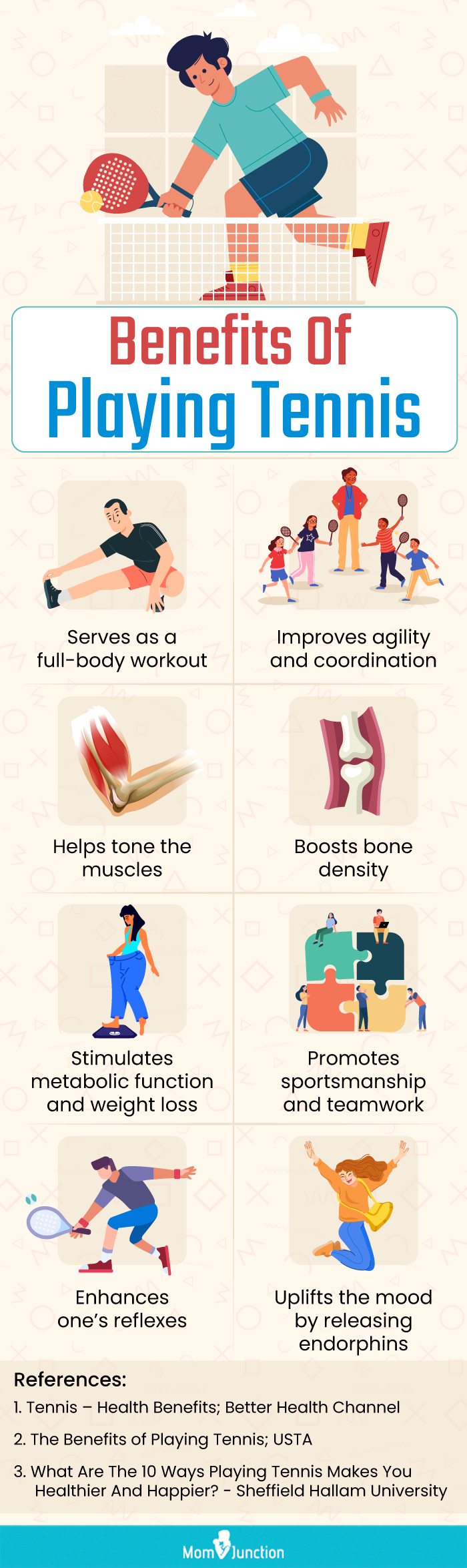 Benefits Of Playing Tennis (infographic)