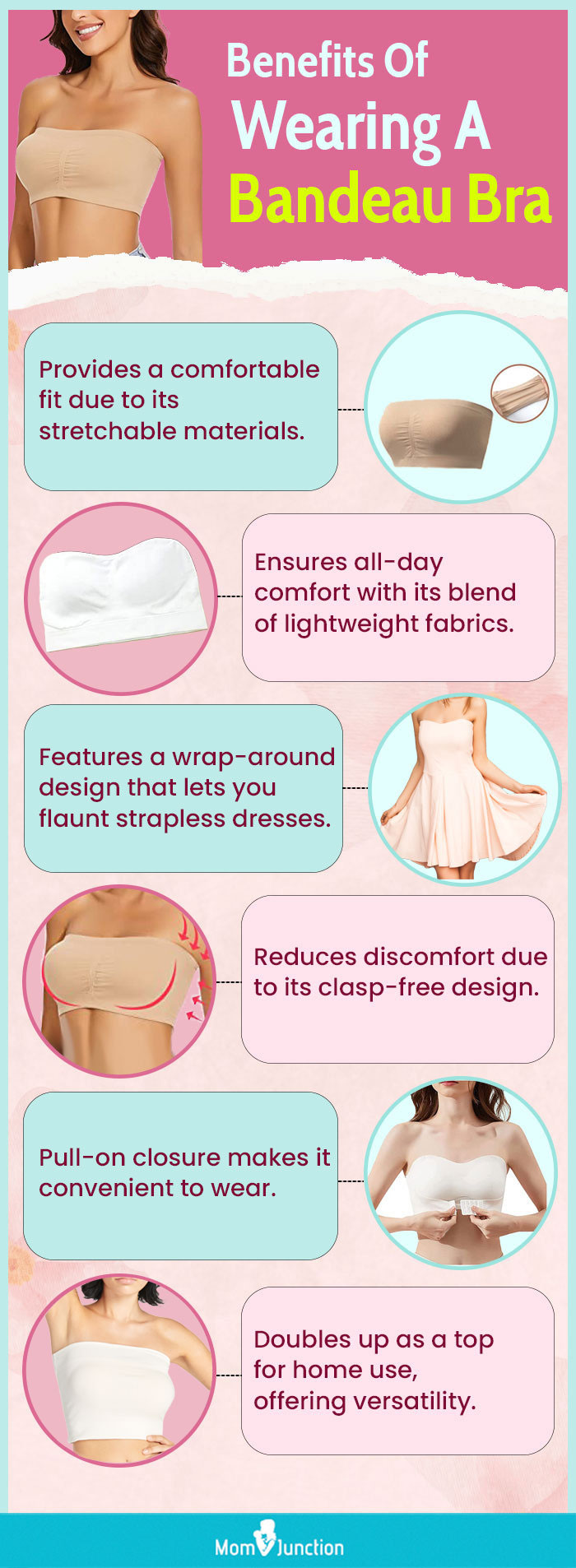 Benefits Of Wearing A Bandeau Bra (infographic)
