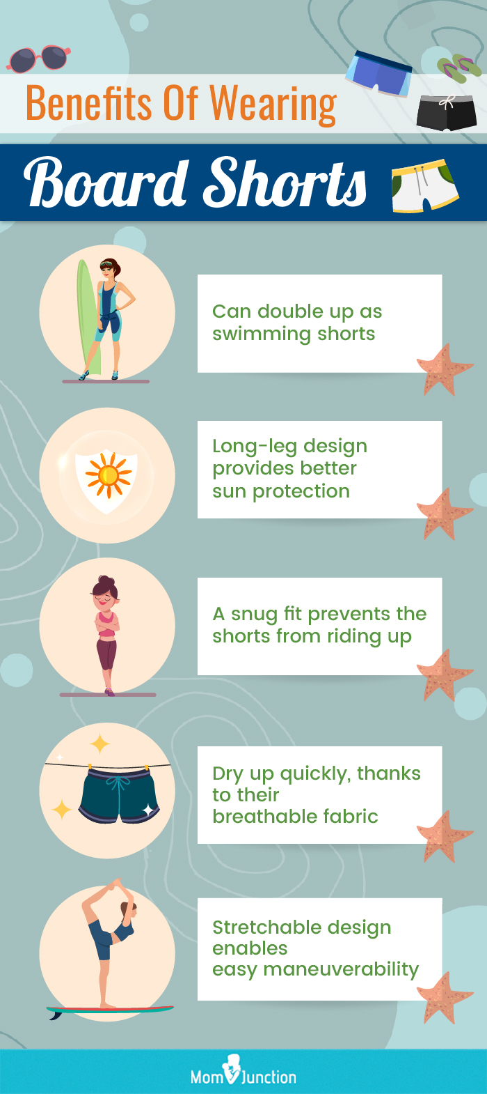 Benefits Of Wearing Board Shorts (infographic)