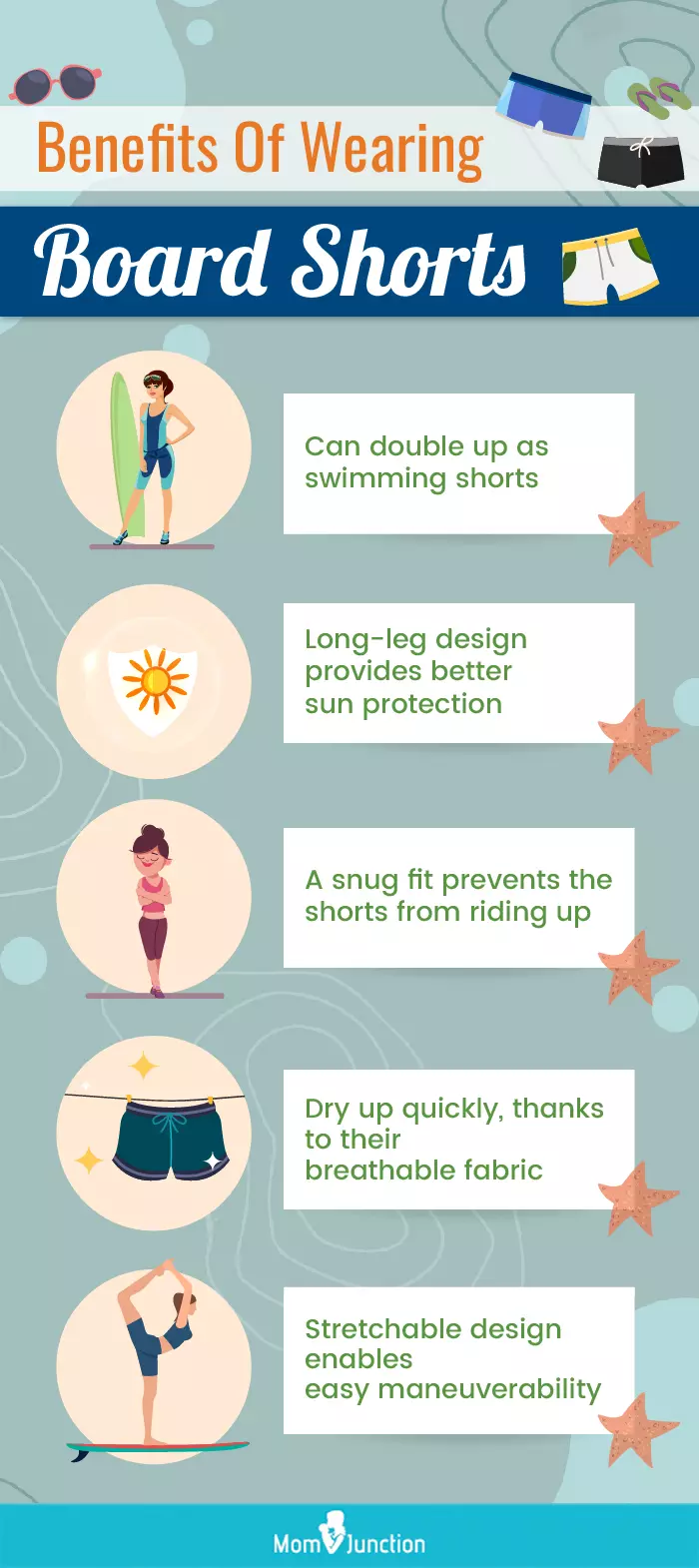 Benefits Of Wearing Board Shorts (infographic)