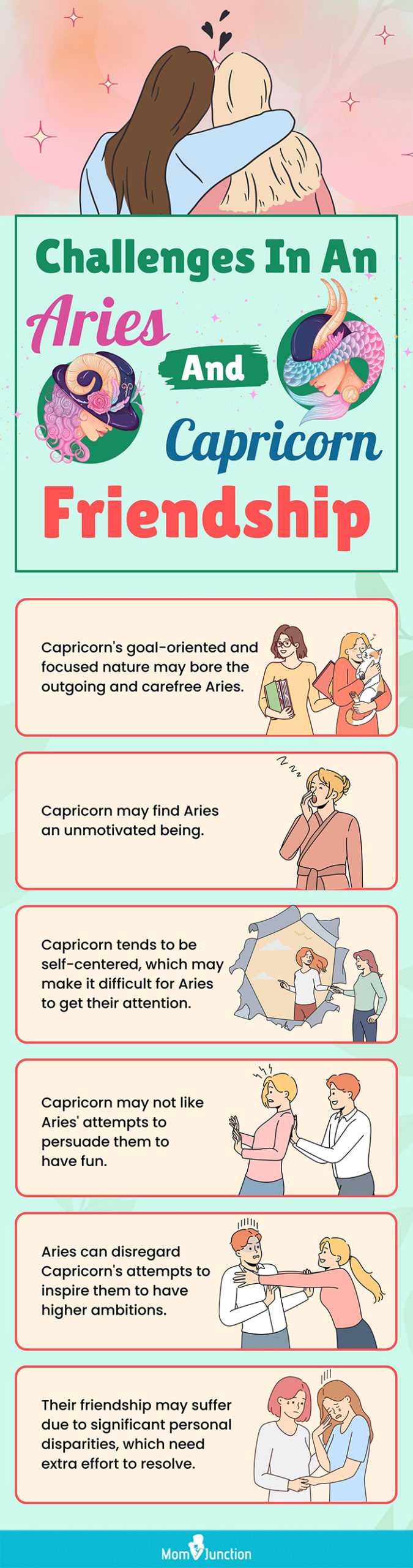 challenges in an aries and capricorn friendship (infographic)