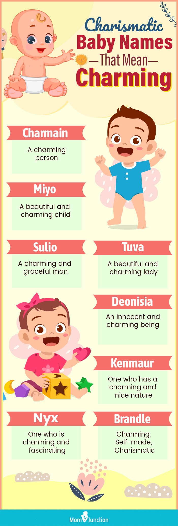 charismatic baby names that mean charming (infographic)