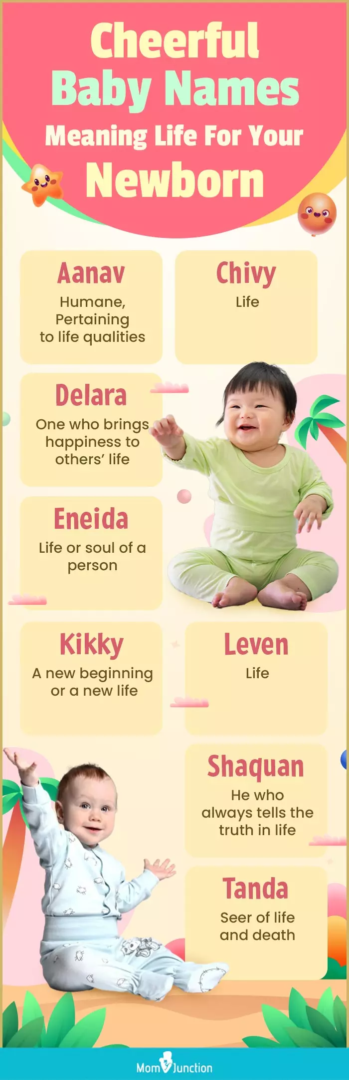 Cheerful Baby Names Meaning Life For Your Newborn (infographic)