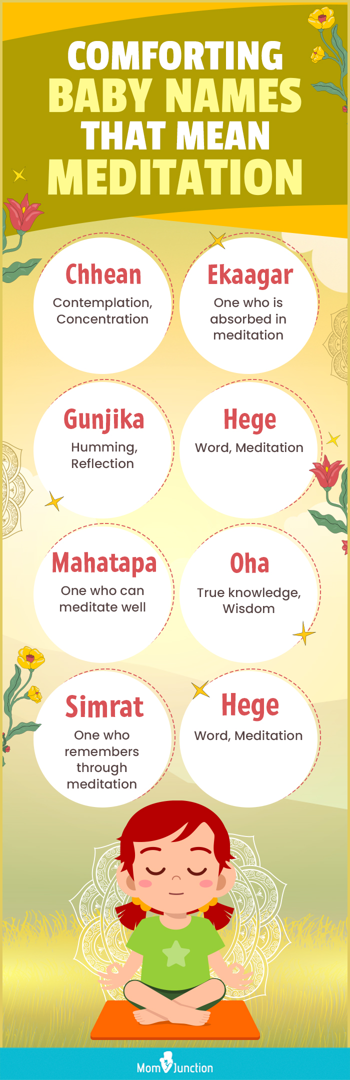 comforting baby names that mean meditation (infographic)