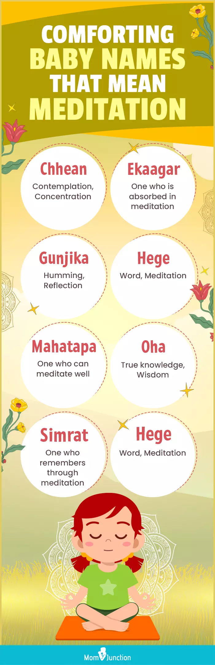 comforting baby names that mean meditation (infographic)