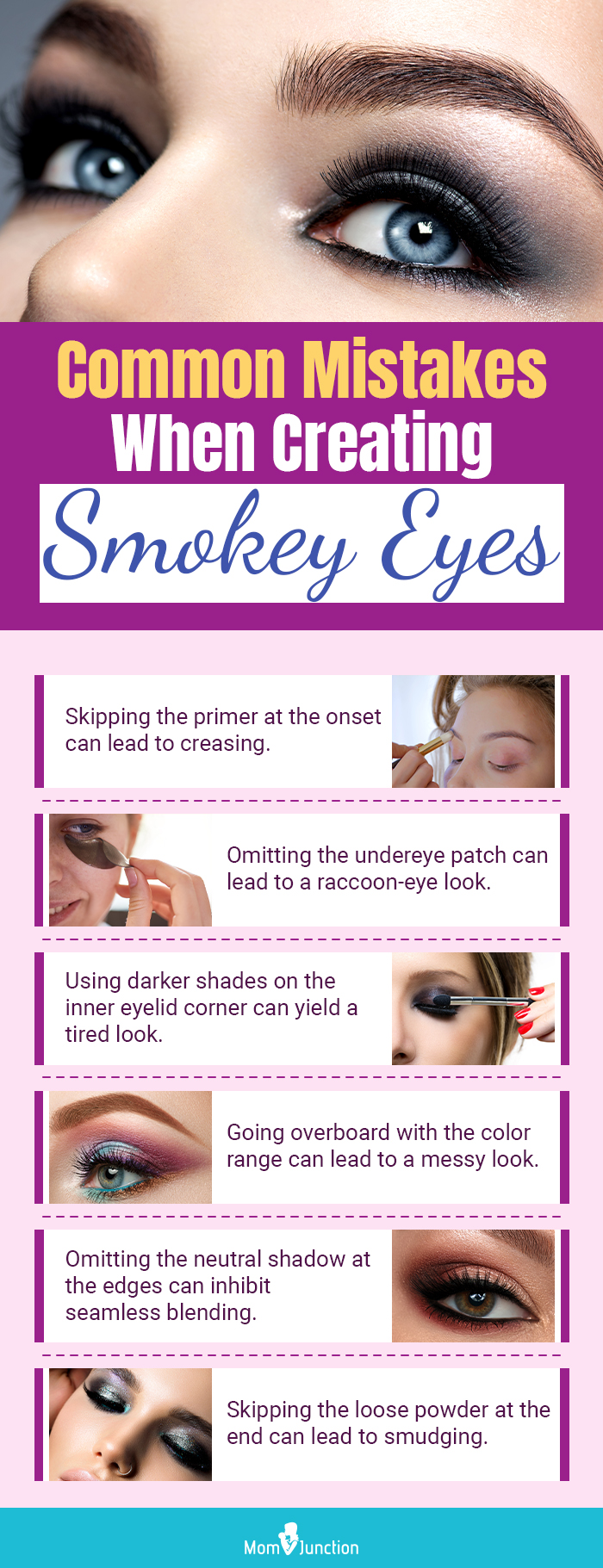 Common Mistakes When Creating Smokey Eyes (infographic)