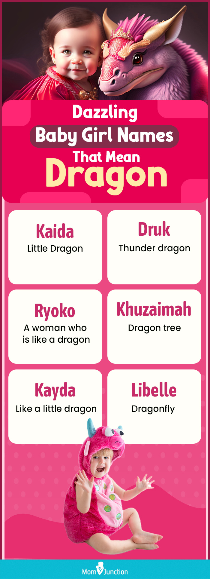 dazzling baby girl names that mean dragon (infographic)