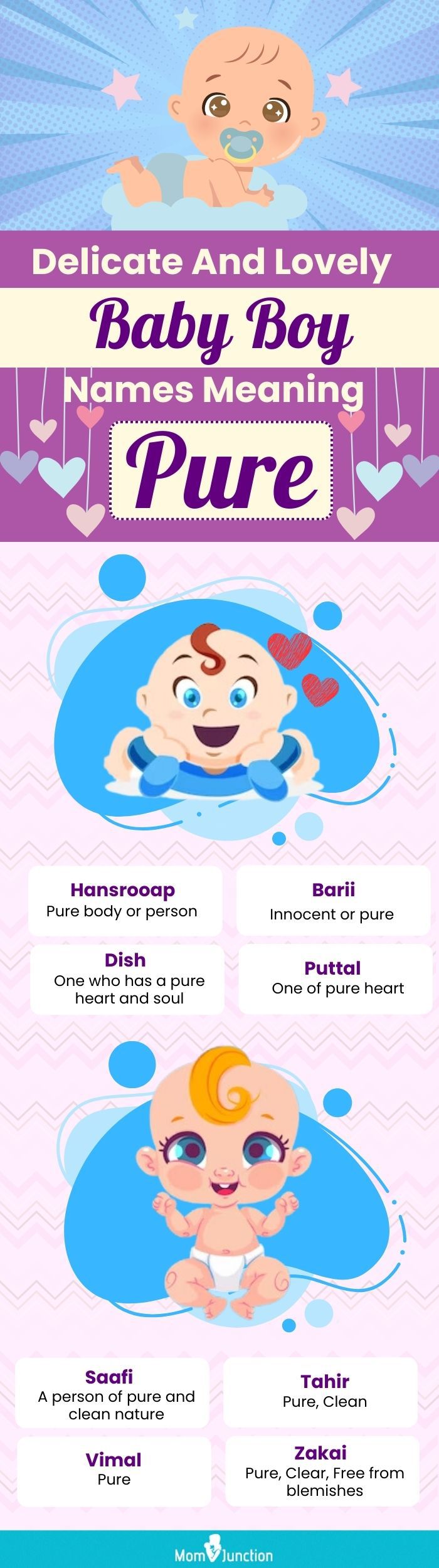 delicate and lovely baby boy names meaning pure (infographic)