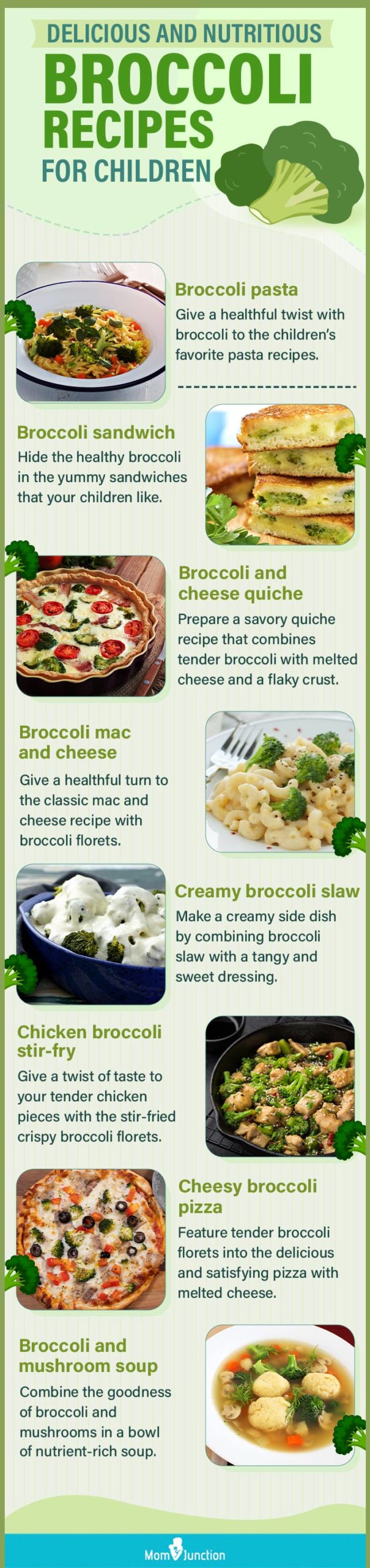 delicious and nutritious broccoli recipes for children (infographic)