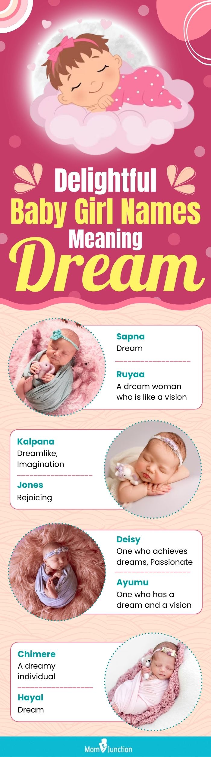delightful baby girl names meaning dream (infographic)