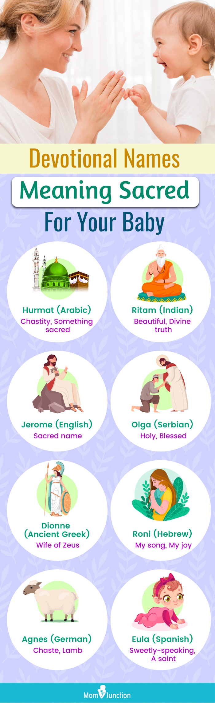 devotional names meaning sacred for your baby (infographic)