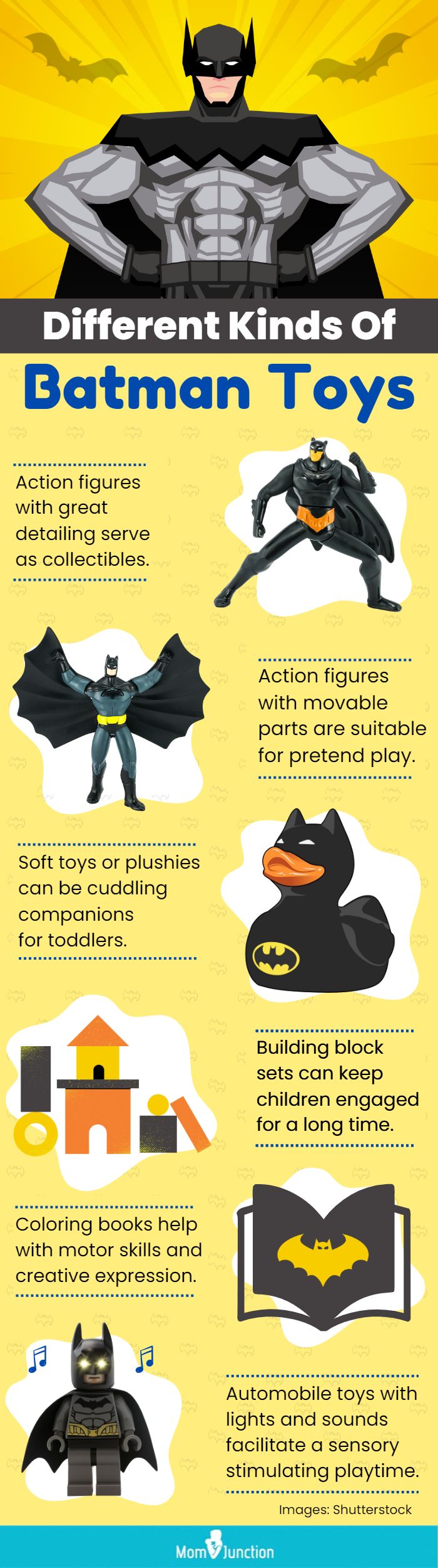 Different Kinds Of Batman Toys (infographic)