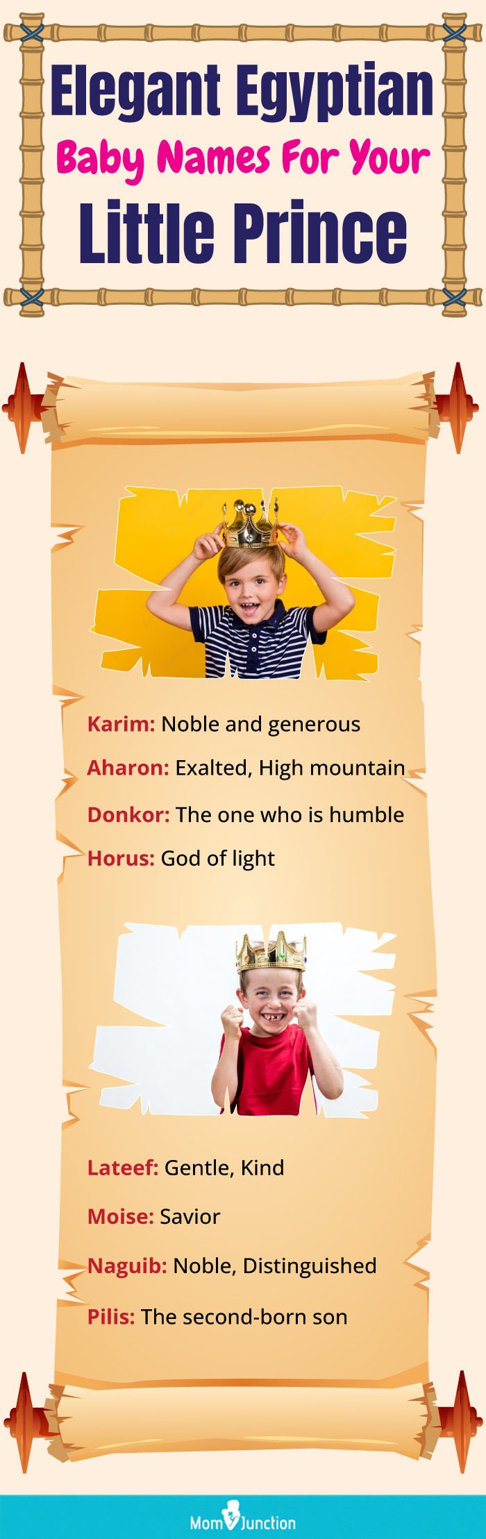 elegant egyptian baby names for your little prince (infographic)