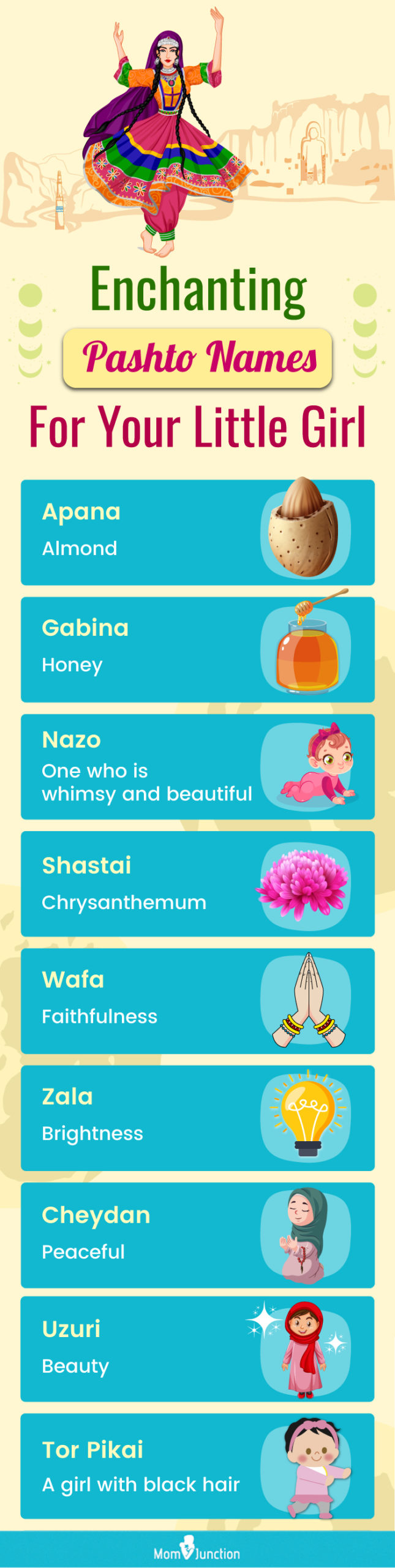 enchanting pashto names for your little girl (infographic)