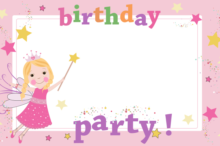 Fairy-themed first birthday invitation for girls