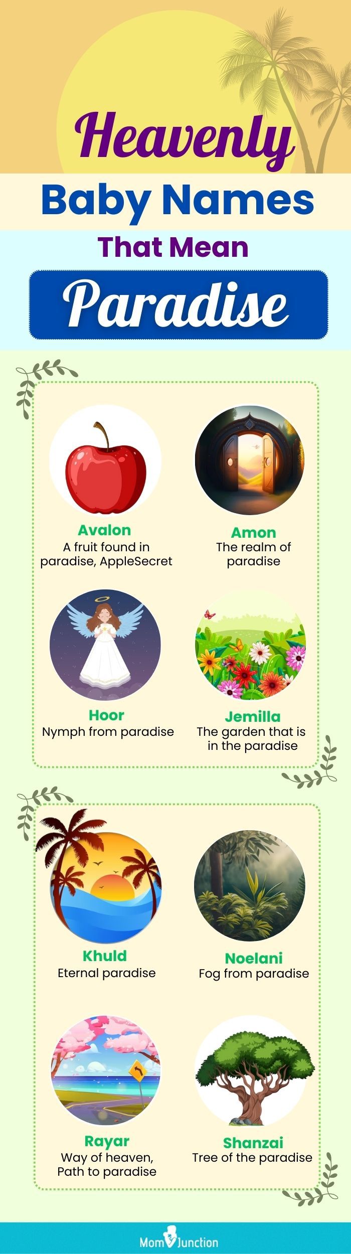 heavenly baby names that mean paradise (infographic)