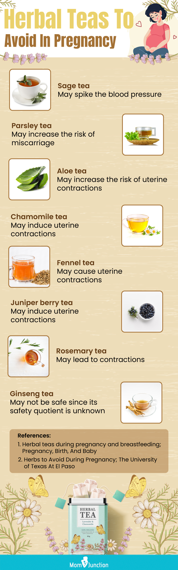 Herbal Teas To Avoid In Pregnancy (infographic)