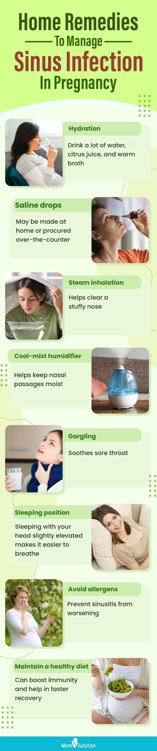 home remedies to manage sinus infection in pregnancy (infographic)