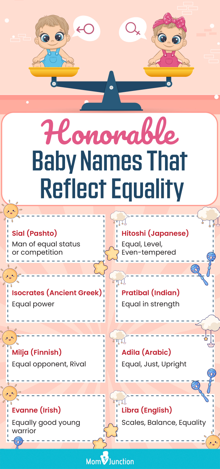 honorable baby names that reflect equality for babies(infographic)