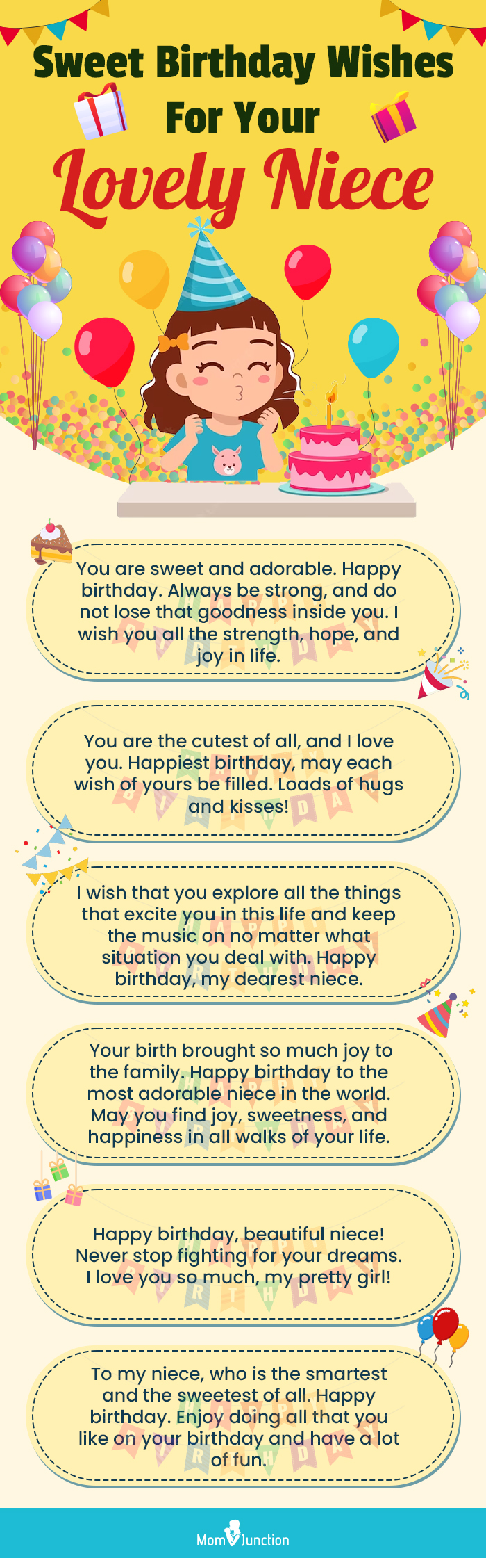 sweet birthday wishes for your lovely niece (infographic)