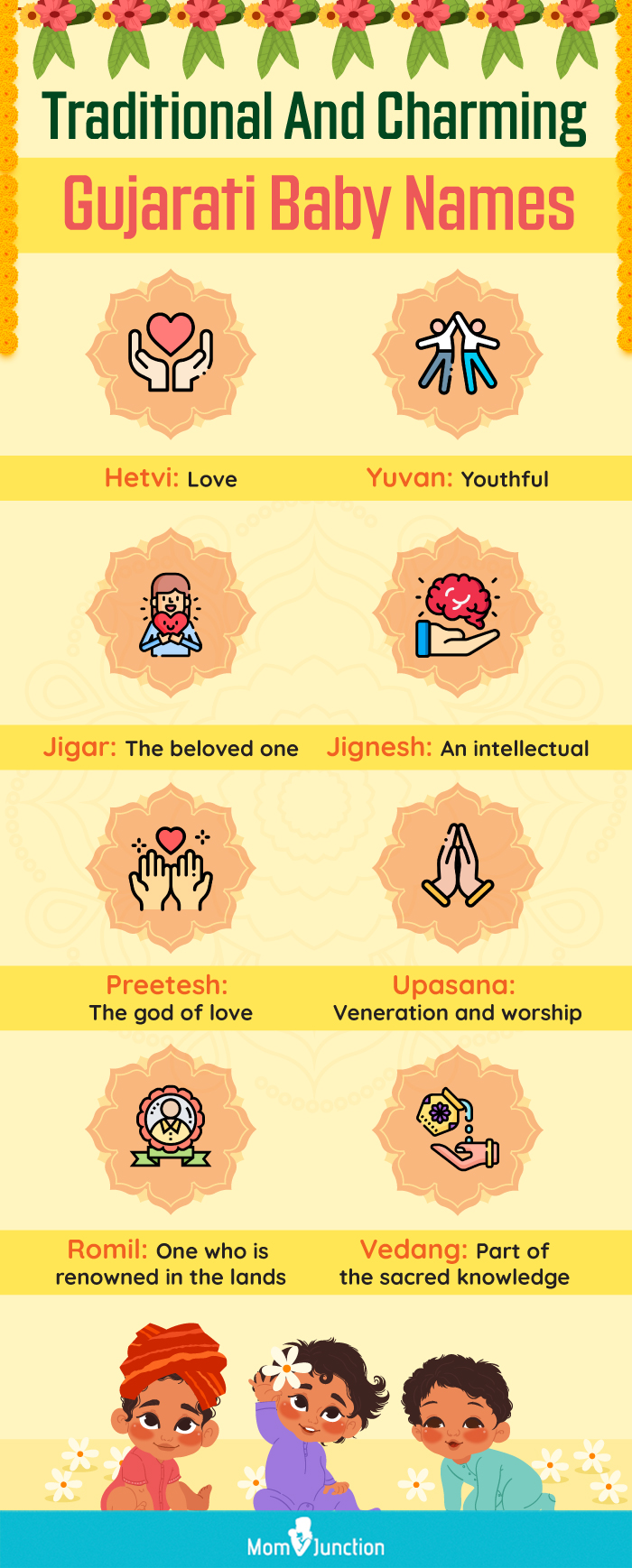 traditional and charming gujarati baby names (infographic)
