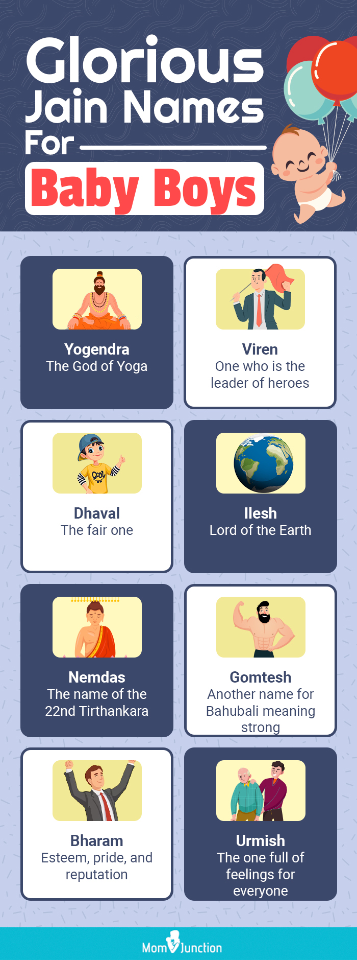 glorious jain names for baby boys (infographic)