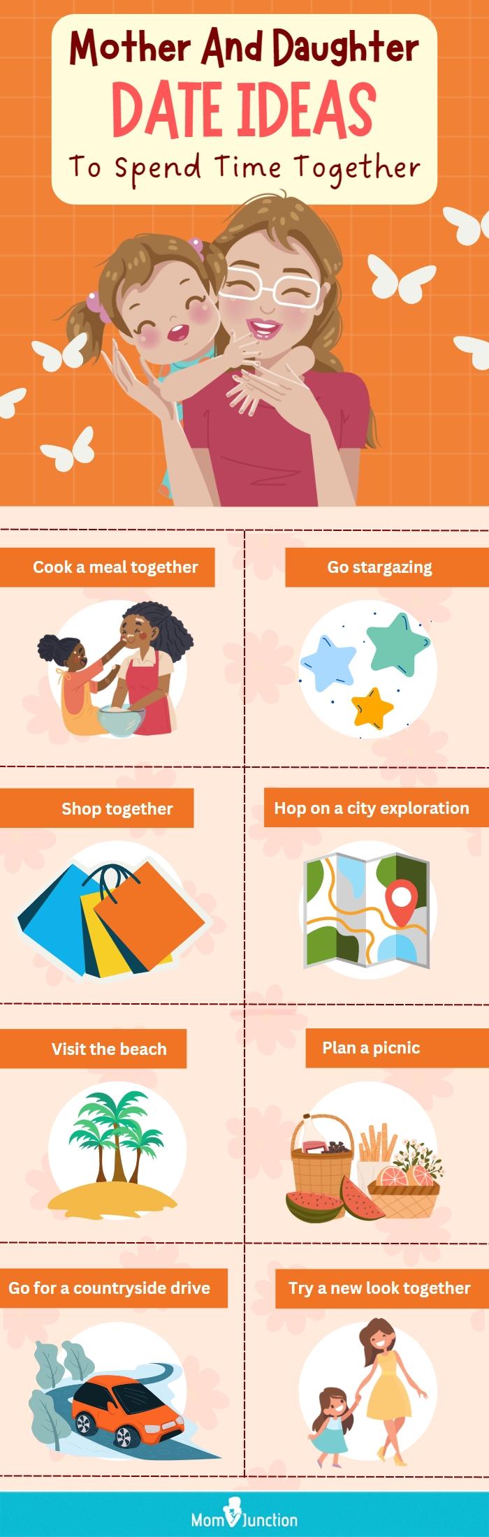 mother and daughter date ideas to spend time together (infographic)