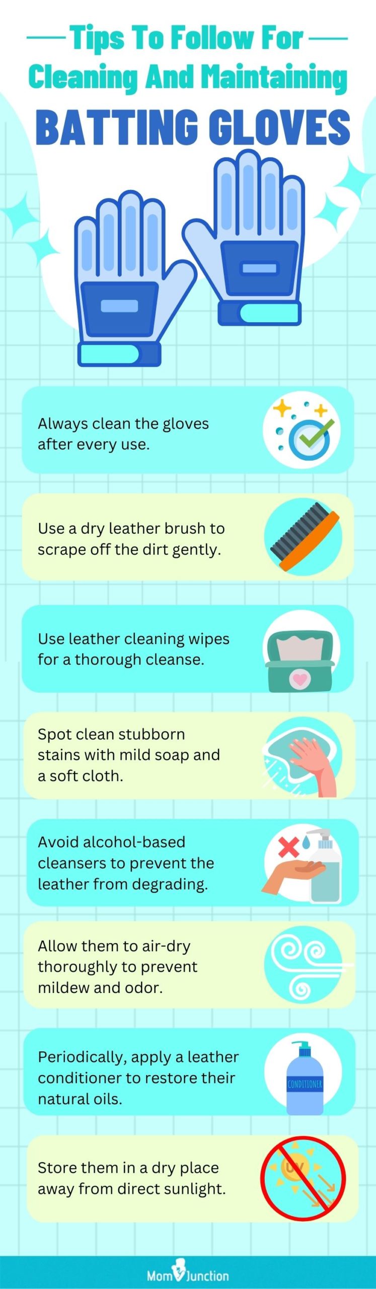 Tips To Follow For Cleaning And Maintaining Batting Gloves (infographic)