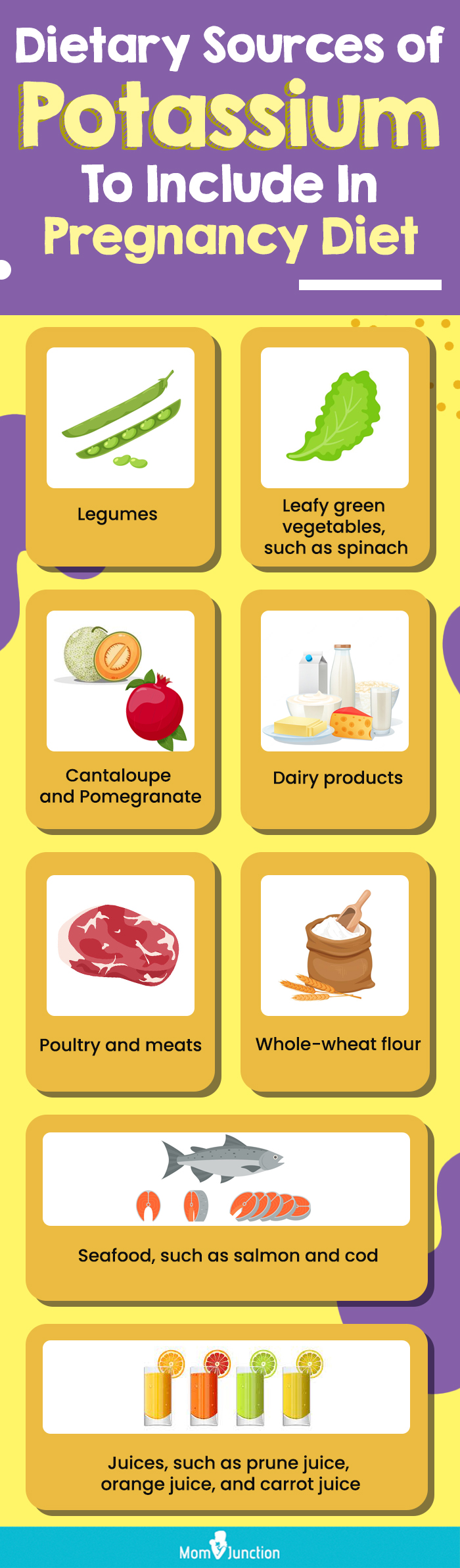 dietary sources of potassium to include in pregnancy diet (infographic)
