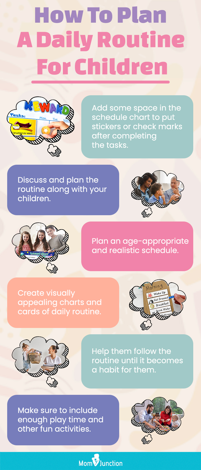 how to plan a daily routine for children (infographic)