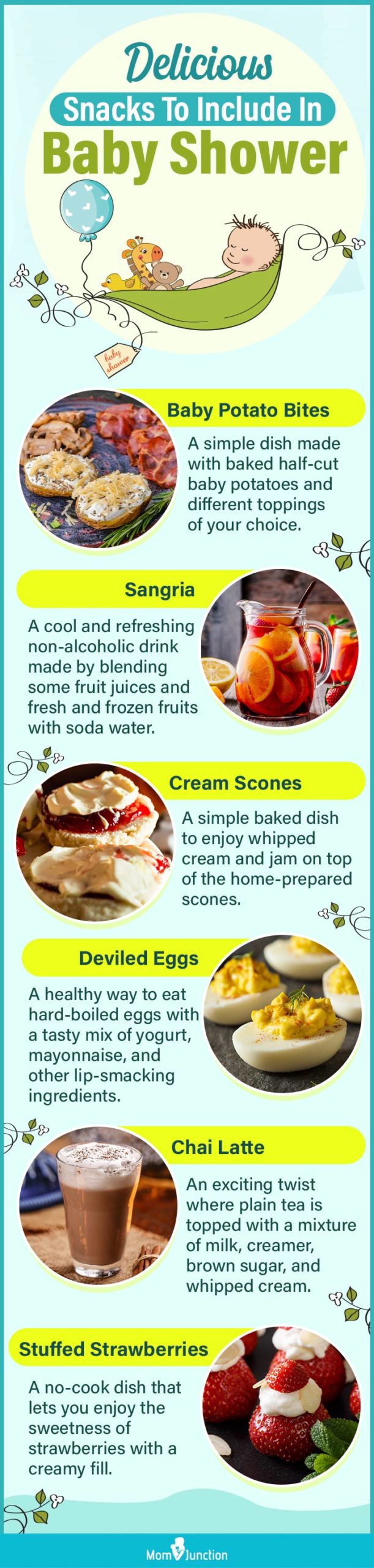 delicious snacks to include in baby shower (infographic)