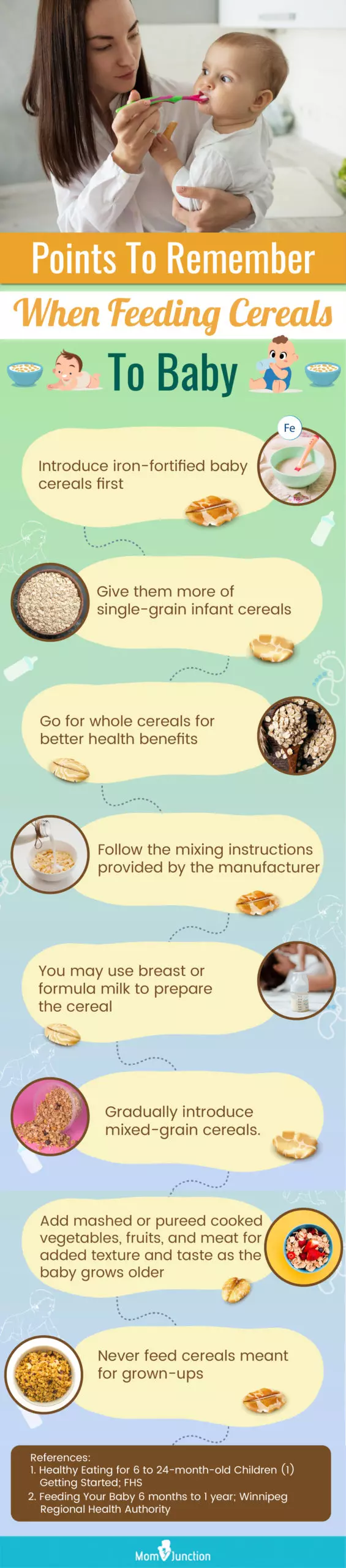 Points To Remember When Feeding Cereals To Baby (infographic)