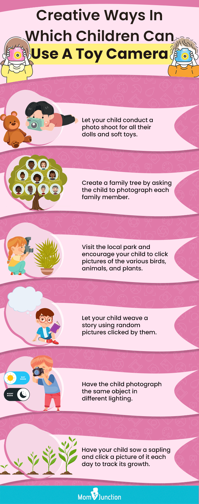 Creative Ways In Which Children Can Use A Toy Camera (infographic)