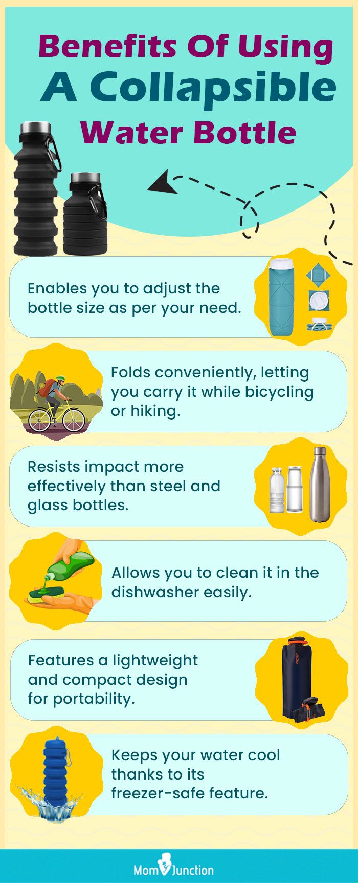 Benefits Of Using A Collapsible Water Bottle (infographic)