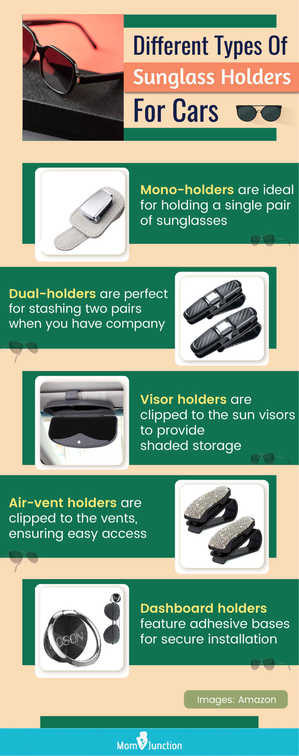 Different Types Of Sunglass Holders For Cars (infographic)