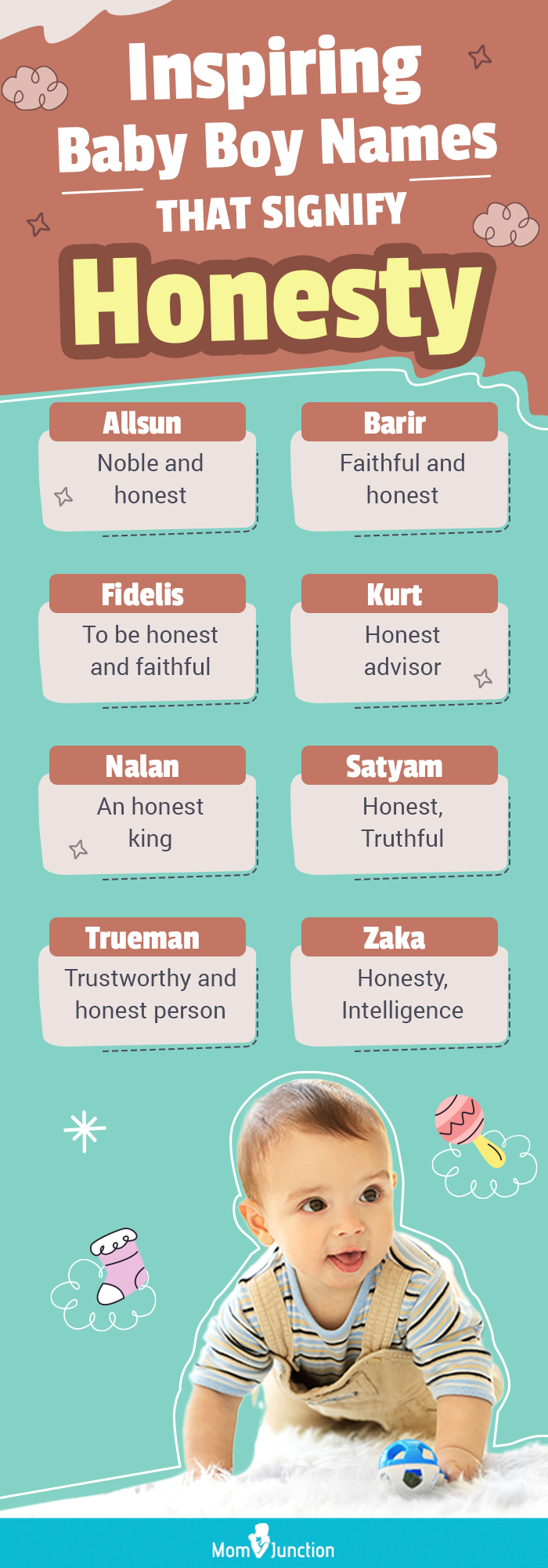 inspiring baby boy names that signify honesty (infographic)
