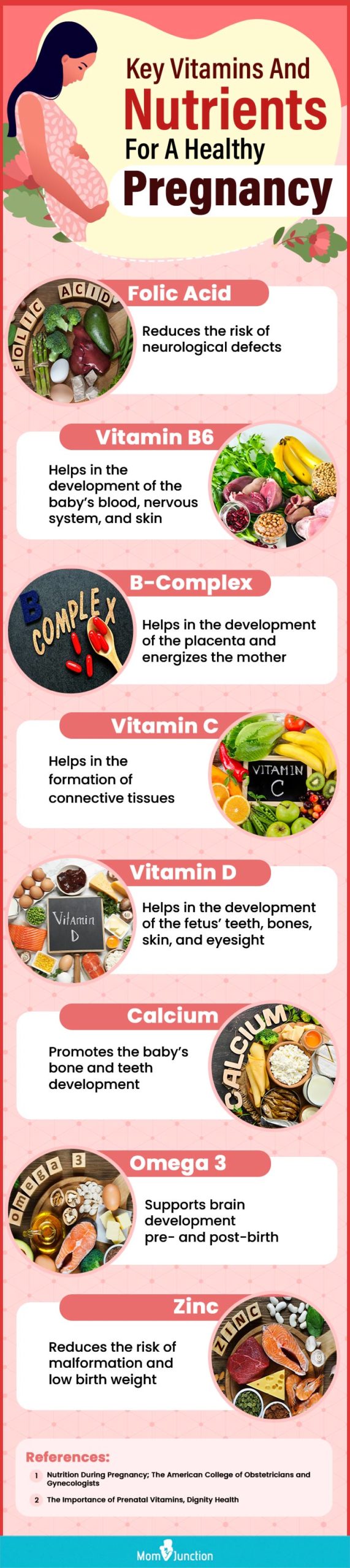 Key Vitamins And Nutrients For A Healthy Pregnancy (infographic) 