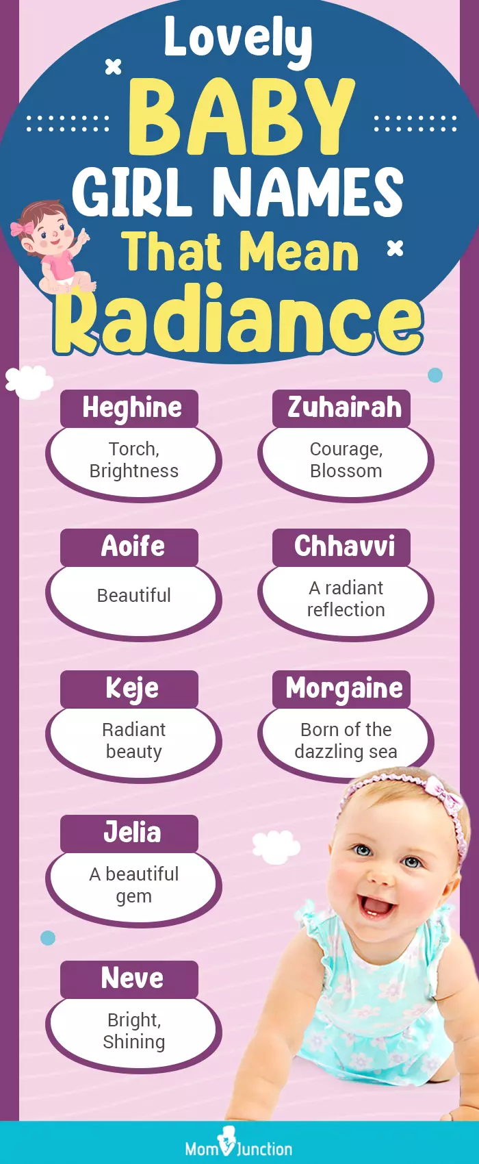 lovely baby girl names that mean radiance (infographic)