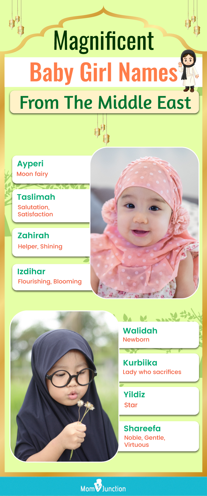magnificent baby girl names from the middle east (infographic)