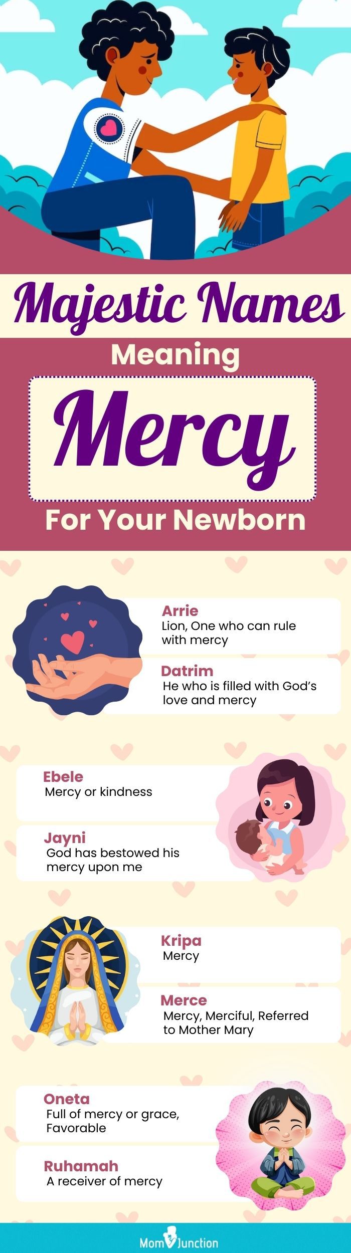 majestic names meaning mercy for your newborn (infographic)
