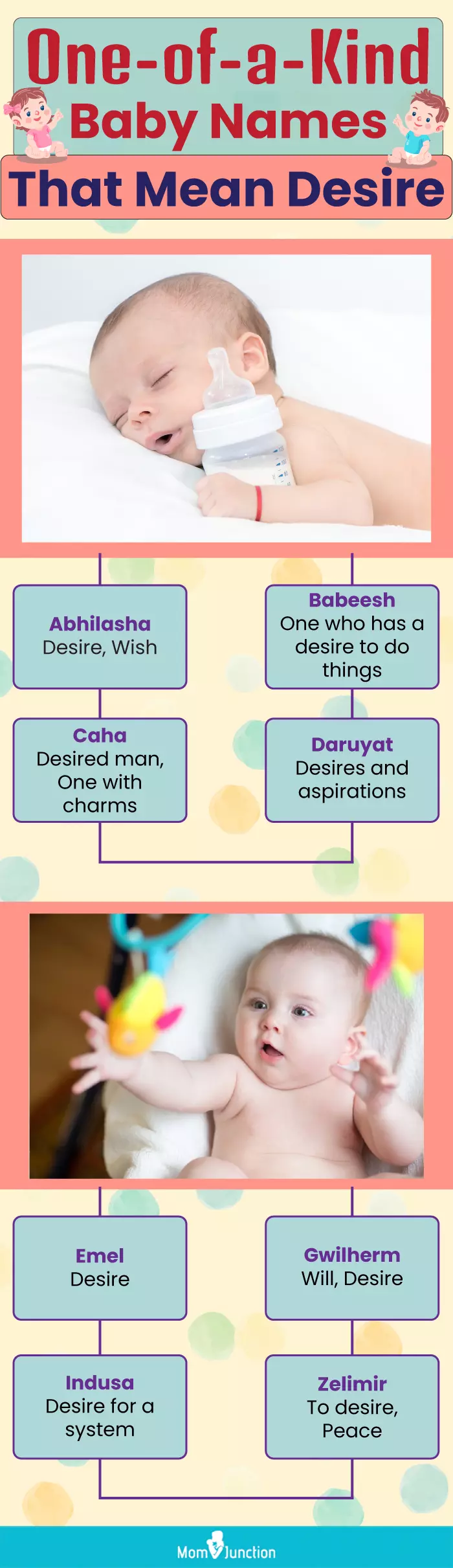 one of a kind baby names that mean desire (infographic)