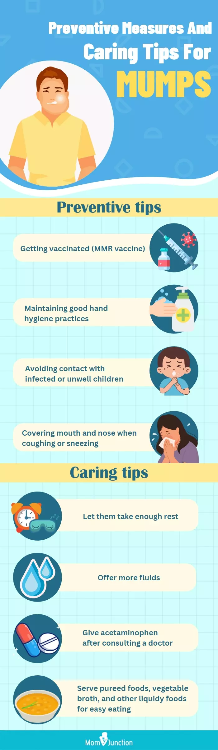 preventive measures and caring tips for mumps (infographic) 