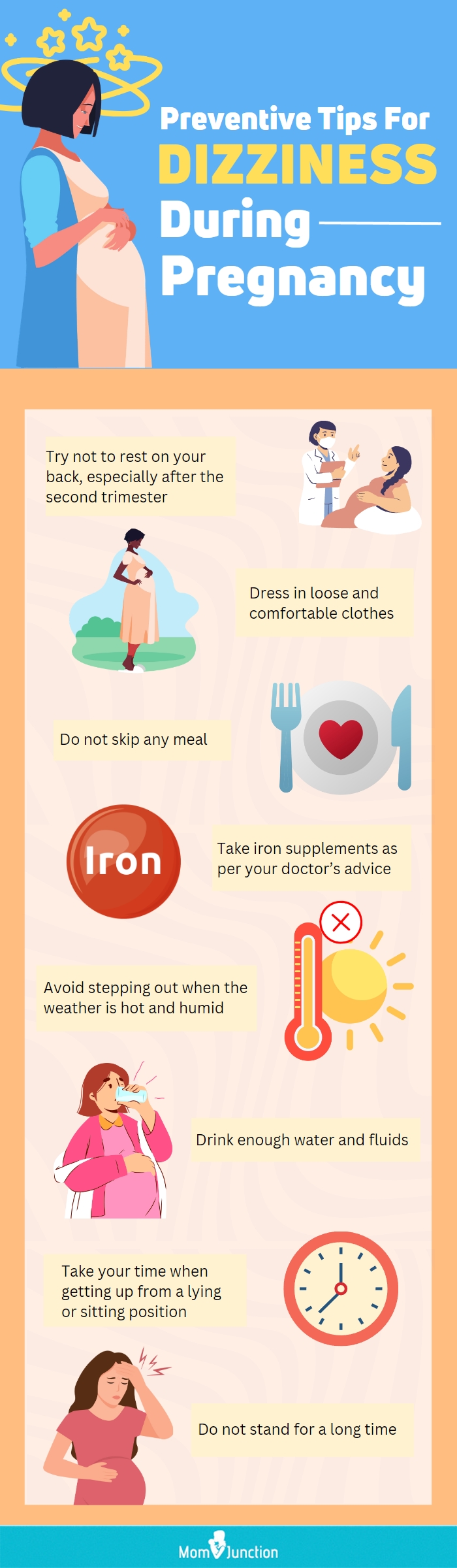 preventive tips for dizziness during pregnancy (infographic)