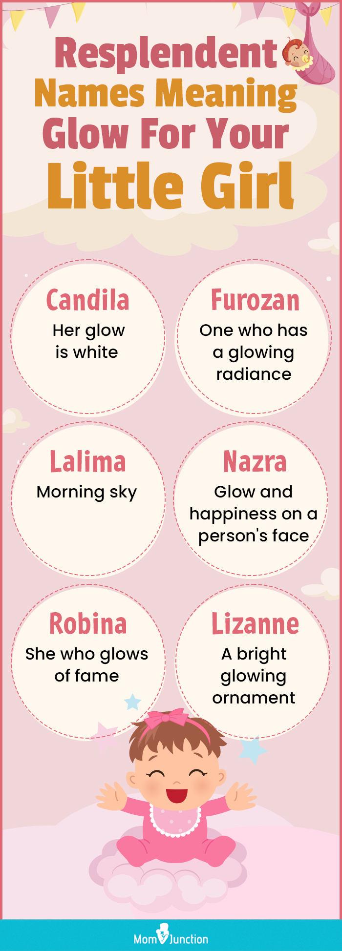 Resplendent Names Meaning Glow For Your Little Girl (infographic)