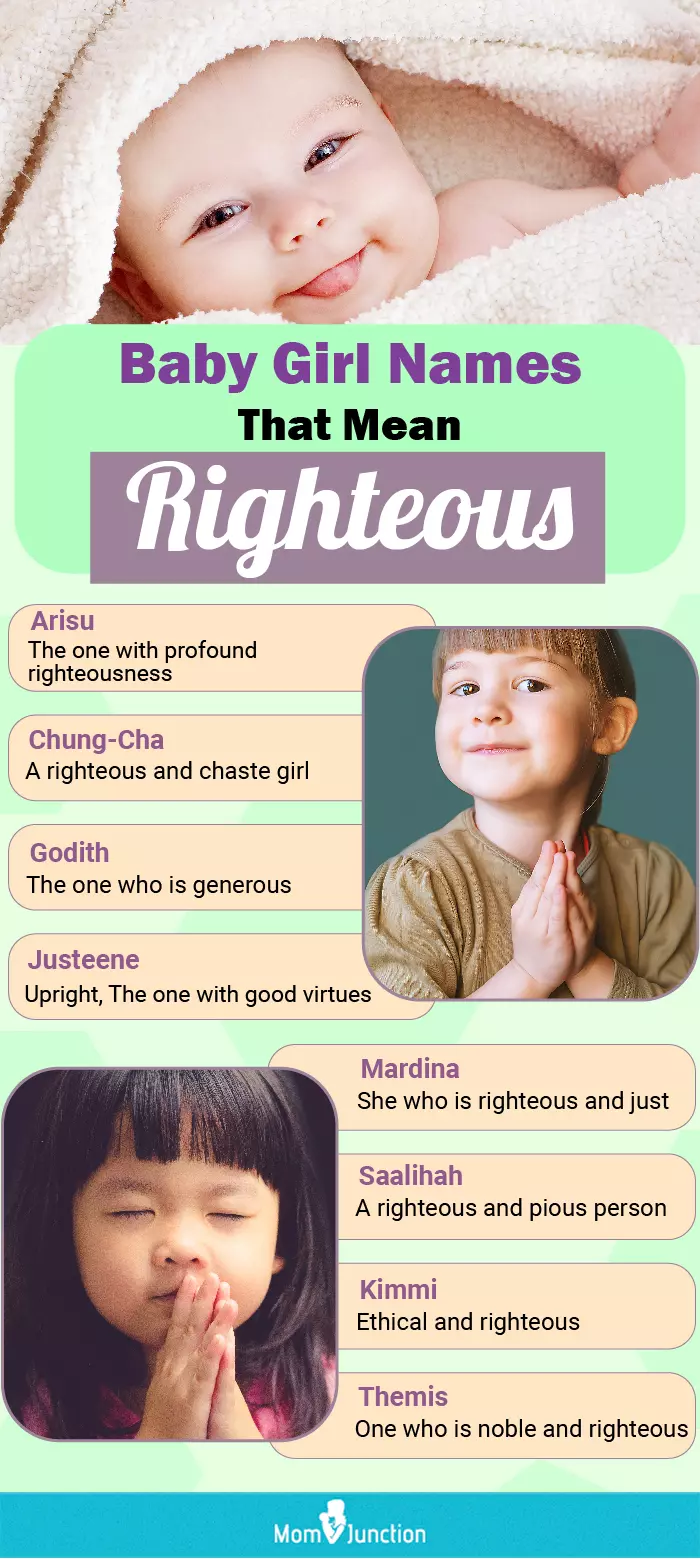 baby girl names that mean righteous (infographic)