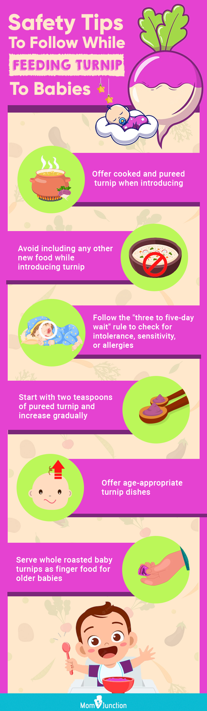  safety tips to follow when feeding turnip to babies(infographic)