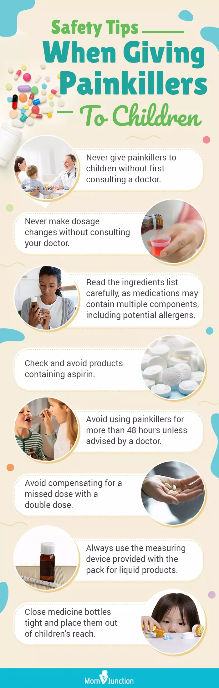 safety tips when giving painkillers to children (infographic)