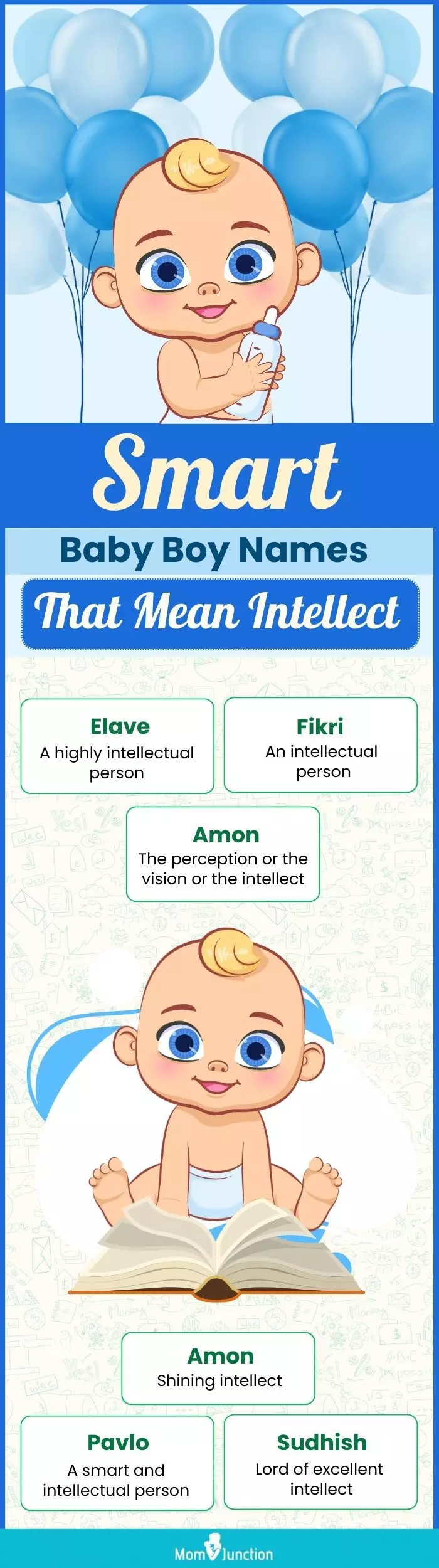 smart baby boy names that mean intellect (infographic)